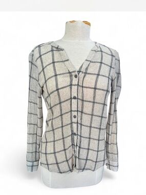 Michael Stars Plaid Button-Down Top/Tunic size xs
